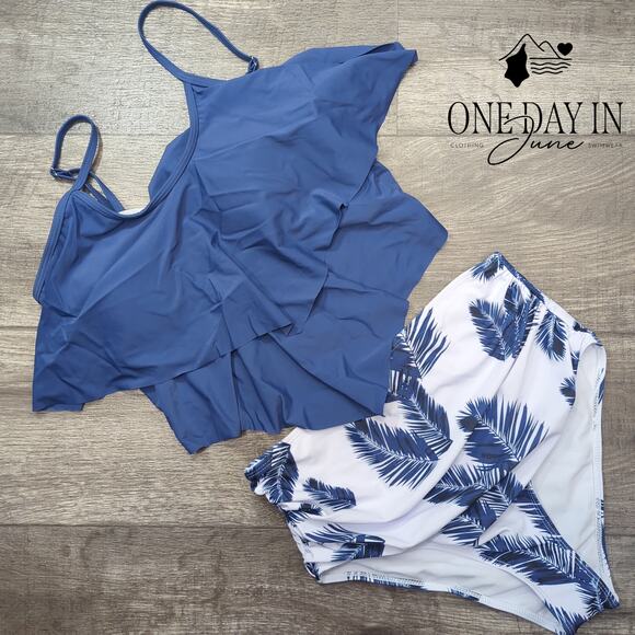 Adisputent High Waist Flounce Bikini Swimsuit Size M - Picture 3 of 7